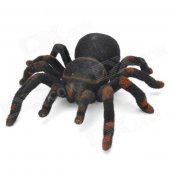 27MHz 2-CH Radio Control Realistic Crawling Movement Tarantula - Black + Dark Coffee (4 x AA)