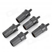 Car Cigarette Lighter Plastic Socket Set - Black (5V~48V / 5 PCS)