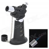 XS-0901 Stainless Steel Windproof Gas Blue / Yellow Flame Jet Lighter - Black