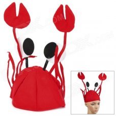 Crab Style Children's Soft Plush Cap - Red
