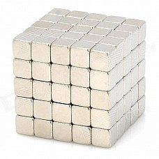 NH-125A DIY 5mm Square Neodymium Magnets - Silver (125 PCS)
