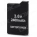3.6V 2400mAh Rechargeable Battery Pack for PSP 3000/2000