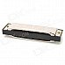 10-Hole C-Key Blues Harp Harmonica - Black + Silver + Golden