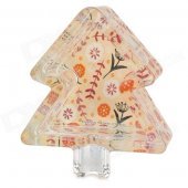 Christmas Tree Style Glass Cigarette Ashtray - Red + Transparent