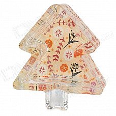 Christmas Tree Style Glass Cigarette Ashtray - Red + Transparent
