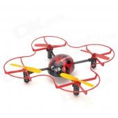 Huan Qi 882 Beetle Style 2.4G UFO 4-CH Remote Control Airplane - Black + Red (AA Battery)