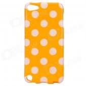 Polka Dot Style Protective TPU Back Case for Ipod Touch 5 - Orange + White