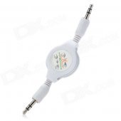 Retractable 3.5mm Male to Male Audio Cable - White (70cm)