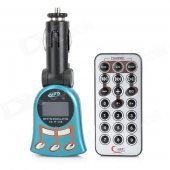 1.1" LCD Car MP3 Player FM Transmitter w/ USB / SD / TF / Remote Controller - Black + Blue