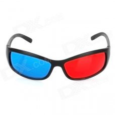 TengLang Stylish Professional Lens Anaglyphic Red + Blue 3D Glasses - Black TengLang Stylish Professional Lens Anaglyphic Red + Blue 3D Glasses - Black