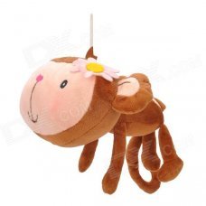 Plush + PP Cotton Plush Monkey Doll Toy - Brown + Light Yellow
