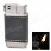 Zinc Alloy + PU Butane Gas Lighter for Smoking Pipe - Black + Silver Zinc Alloy + PU Butane Gas Lighter for Smoking Pipe - Black + Silver