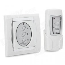 FK-923A 3-CH Family Use Digital Wireless Remote Control Switch - White + Silver FK-923A 3-CH Family Use Digital Wireless Remote Control Switch - White + Silver