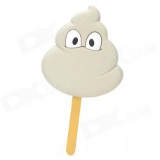 DB07 Cute Excrement Cartoon Role Popsicle Style Doll Toy - Grey + White