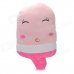124 Cute Ice Cream Lint + Coral Fleece Cushion Pillow - Pink + White