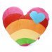 124 Heart Shape Rainbow Cloud Lint + Coral Fleece Cushion Pillow - Multicolored