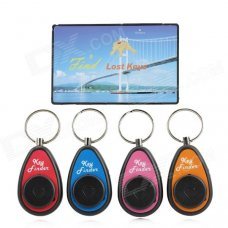 1-to-4 Electronic Wireless Key Finder Keychains Set - Black (2 x CR2032 Batteries)