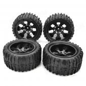 1:10 Scale Replacement Rubber Tires for R/C Off-Road Car / Truck - Black (4 PCS)