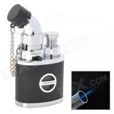 JOBON 635 Windproof Stainless Steel Jet Adjustable Flame Butane Lighter - Black + Silver