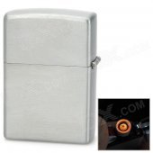 FE802 Electronic Rechargeable USB Powered Wind-Proof Cigarette Lighter - Silver Grey