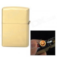 USB Rechargeable Windproof Zinc Alloy Electronic Cigarette Lighter - Golden USB Rechargeable Windproof Zinc Alloy Electronic Cigarette Lighter - Golden