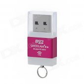 SY-M83 High Speed USB 2.0 M2 / TF Card Reader - Deep Pink + White