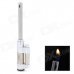 Creative Long Tube Design Zinc Alloy Butane Lighter - Silver