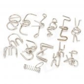 12-in-1 Intelligence Training Puzzle Rings Buckles Set - Silver