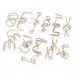 12-in-1 Intelligence Training Puzzle Rings Buckles Set - Silver