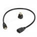 HDMI V1.3 Male to Female Connection Cable w/ Angle HDMI Adapter - Black (53cm) HDMI V1.3 Male to Female Connection Cable w/ Angle HDMI Adapter - Black (53cm)