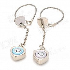 Cute Heart Voice I LOVE YOU Keychain for Couples - Silver (2 PCS) Cute Heart Voice I LOVE YOU Keychain for Couples - Silver (2 PCS)