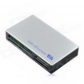 D1203 USB 3.0 SD / MS / M2 / CF / XD / Micro SD / TF Card Reader - Silver + Black