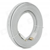 1080P HDMI 1.4 Male to Male Flat Cable - White (10m)
