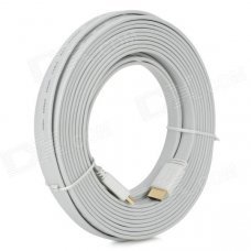1080P HDMI 1.4 Male to Male Flat Cable - White (10m) 1080P HDMI 1.4 Male to Male Flat Cable - White (10m)