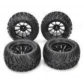 1/10 Rubber Tread Tires for R/C Electric / Oil Hybrid Rock Crawler Car - Black (4 PCS)
