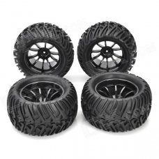 1/10 Rubber Tread Tires for R/C Electric / Oil Hybrid Rock Crawler Car - Black (4 PCS)
