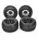 1/10 Rubber Tread Tires for R/C Electric / Oil Hybrid Rock Crawler Car - Black (4 PCS)