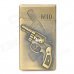 Wind Resistant Pistols Pattern Zinc Alloy Butane Jet Lighter - Antique Golden
