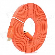 1080P HDMI 1.4 Male to Male Flat Cable - Orange (5m) 1080P HDMI 1.4 Male to Male Flat Cable - Orange (5m)