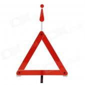Folding Car Park Reflective Triangle Warning Sign - Red + White