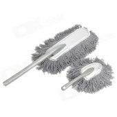 Washable Interior + Exterior Fiber Duster Car Mops - Grey (2 PCS)