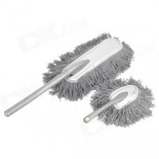 Washable Interior + Exterior Fiber Duster Car Mops - Grey (2 PCS) Washable Interior + Exterior Fiber Duster Car Mops - Grey (2 PCS)