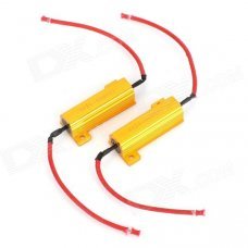50W 6RJ LED Decoder for Car Light - Golden + Red (12V / 2 PCS) 50W 6RJ LED Decoder for Car Light - Golden + Red (12V / 2 PCS)