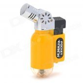 105 Mini Windproof Butane Jet Torch Lighter - Black + Yellow