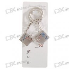 Stainless Steel Mini Note Book Couple's Keychains (2-Piece Set)