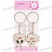 Stainless Steel Mini Cute Photo Holder Couple's Keychains (2-Piece Set)