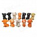 Art Decoration Cute Dog Shape Resin Toys - Multicolored (12 PCS)