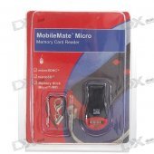 USB 2.0 SDHC MicroSD/TF/M2 Card Reader with Strap
