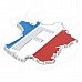 LZ003 French Flag Pattern / Map Shape Aluminum Alloy DIY Car Sticker - Red + Blue + White + Silver