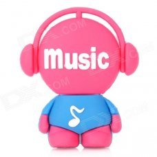 Cute Cartoon Style High-Speed USB 2.0 Flash Drive Disk - Deep Pink + Blue (4GB)